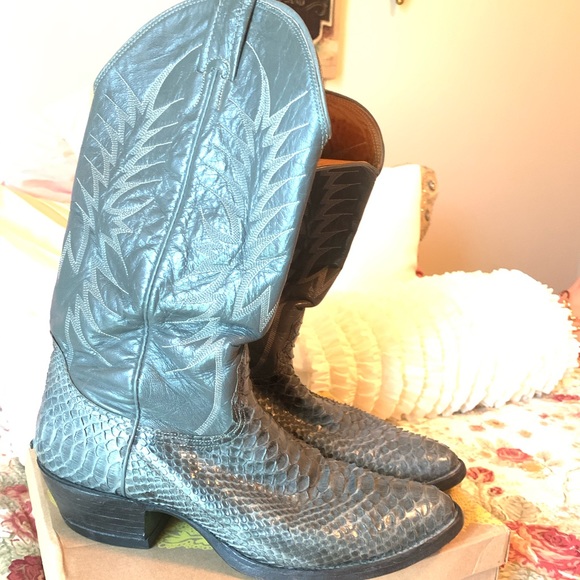 Nocona Other - Men's Nocona Snakeskin and Leather Cowboy Boots